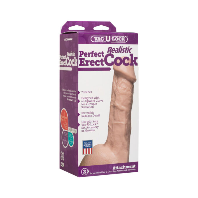 VacULock 7 Inch Perfect Erect Cock Attachment Flesh Pink - Image 2