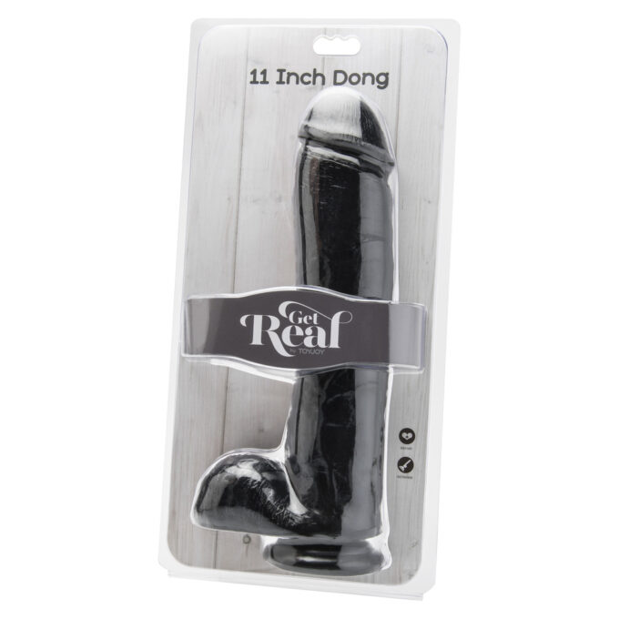 ToyJoy Get Real 11 Inch Dong With Balls Black - Image 2