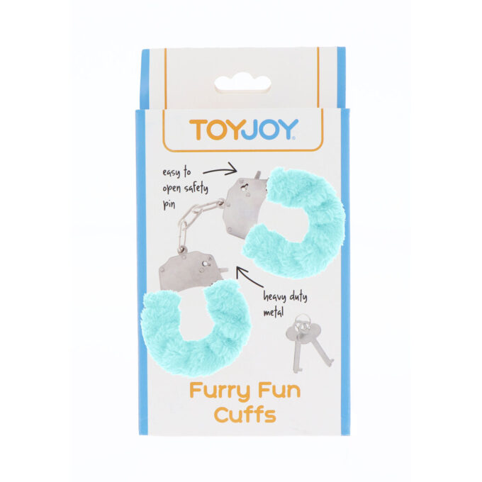 ToyJoy Furry Fun Wrist Cuffs Aqua - Image 2