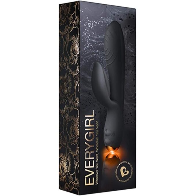 Rocks Off Everygirl Black Rechargeable Rabbit Vibrator - Image 3