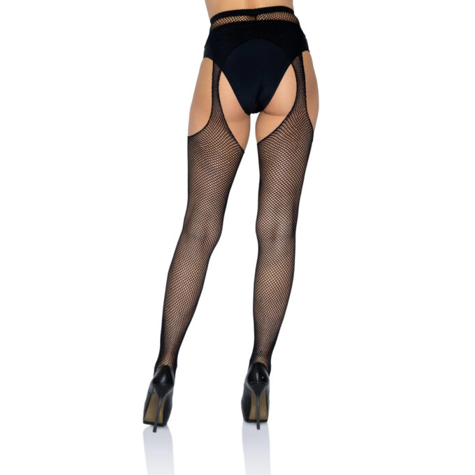 Leg Avenue Fishnet Suspender Pantyhose Black - Image 2