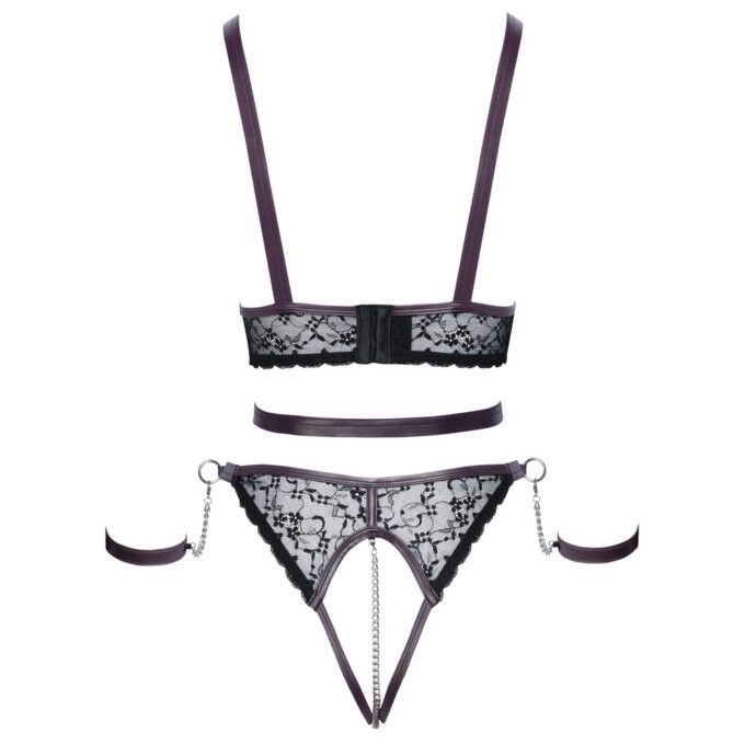 Cottelli Lace and Chain Bondage Crotchless Set - Image 4