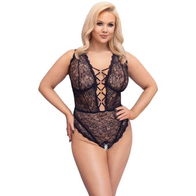 Cottelli Curve Open Crotch Bodysuit