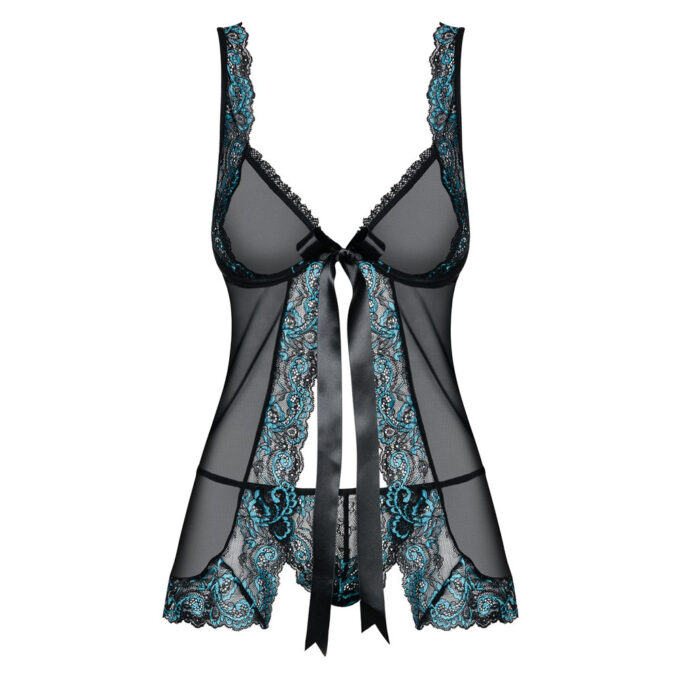Obsessive Open Front Babydoll And String Black - Image 2