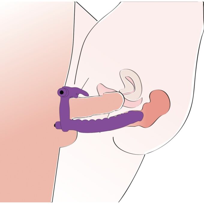 Los Analos Double Delight Vibrating Dildo And Cock Ring - Image 3