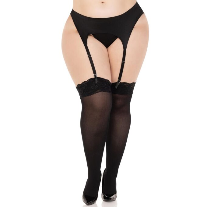 Leg Avenue Lace Top Opaque Thigh Highs