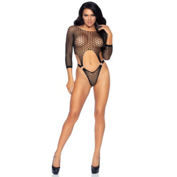 Leg Avenue Top Bodysuit with Thong Black