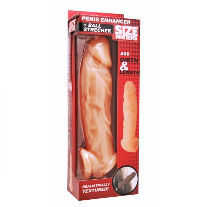 Size Matters Realistic Flesh Penis Enhancer and Ball Stretcher 8 Inches - Image 3