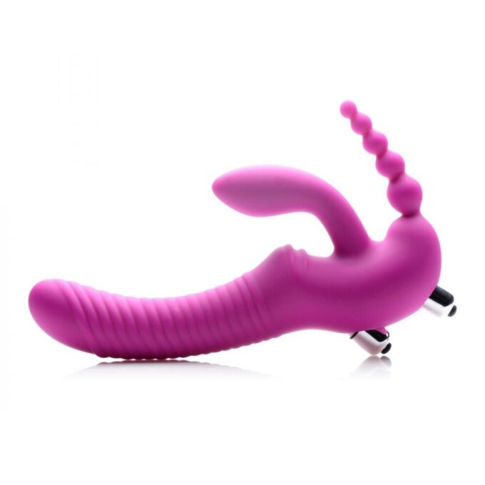 XR Regal Rider Vibrating Silicone Strapless Strap On Triple G Dildo