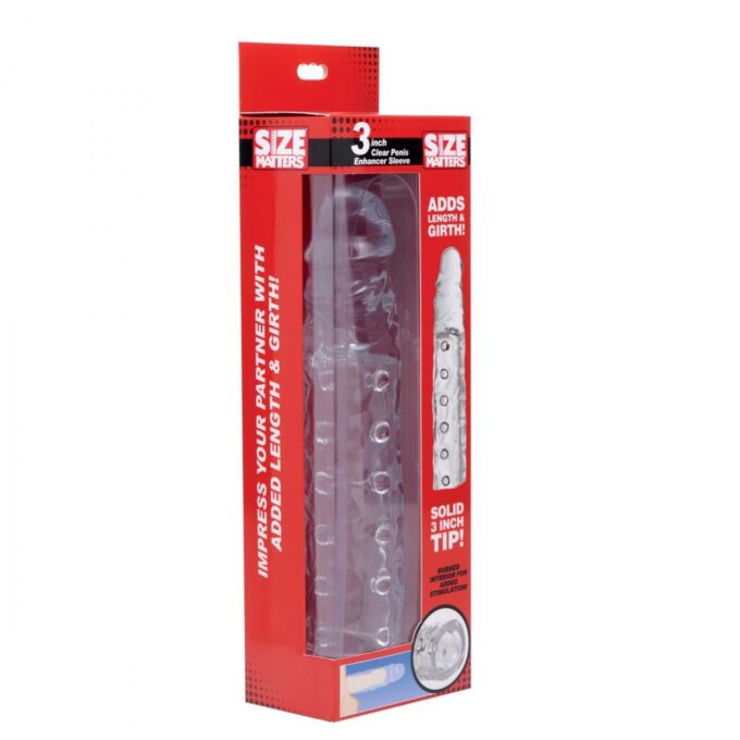 Size Matters 3 Inch Clear Penis Enhancer Sleeve - Image 4
