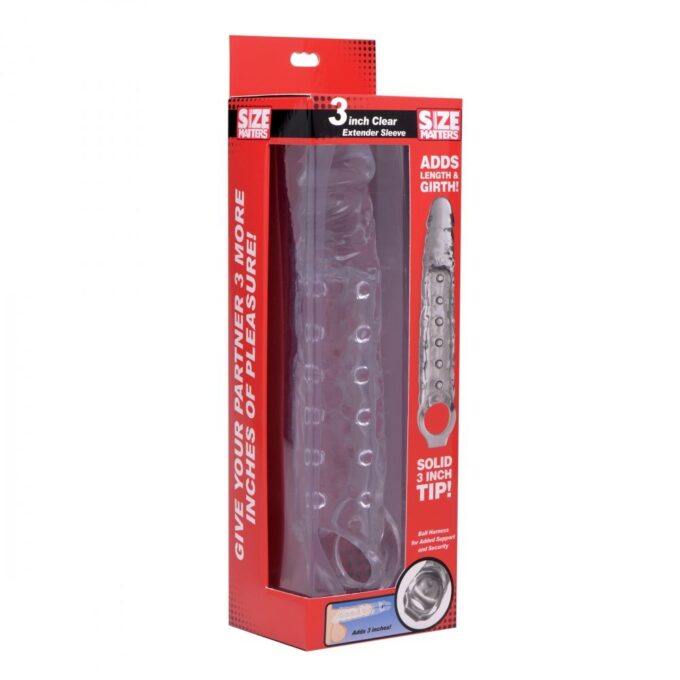 Size Matters 3 Inch Clear Penis Extender Sleeve - Image 4