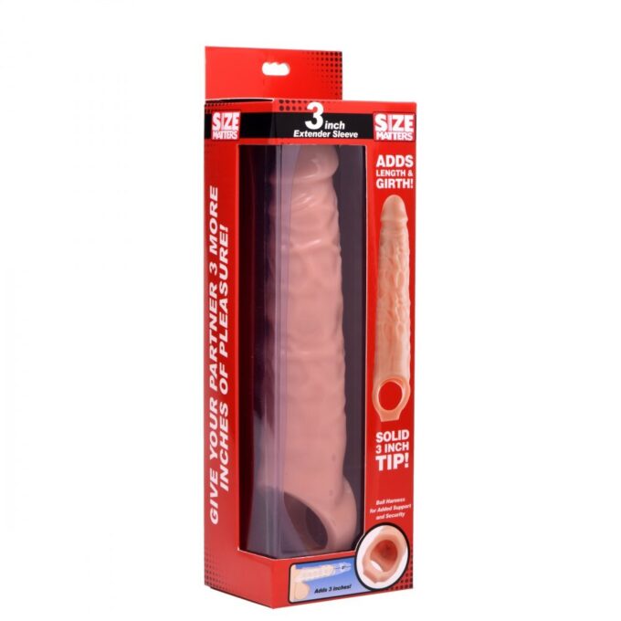 Size Matters 3 Inch Flesh Penis Extender Sleeve - Image 4