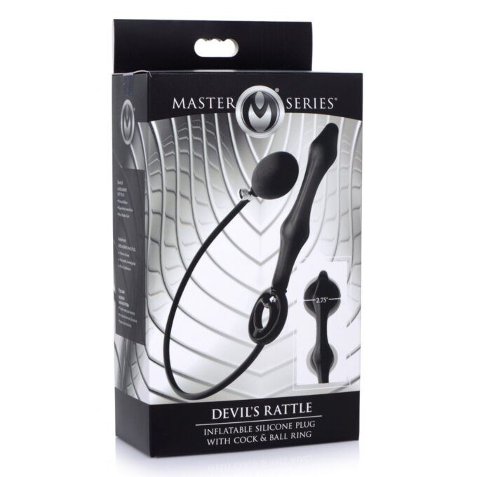 Master Series Devils Rattle Inflatable Anal Plug With Cock Ring - Image 4