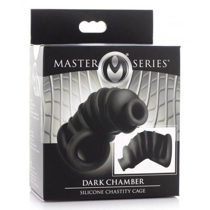 Master Series Dark Chamber Silicone Chastity Cage - Image 4