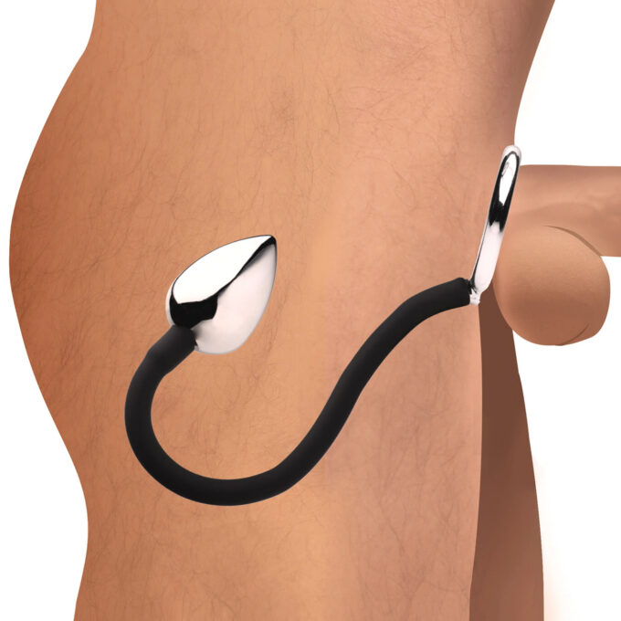 Master Series Tug Plug Aluminium Cock and Ball Ring - Image 2