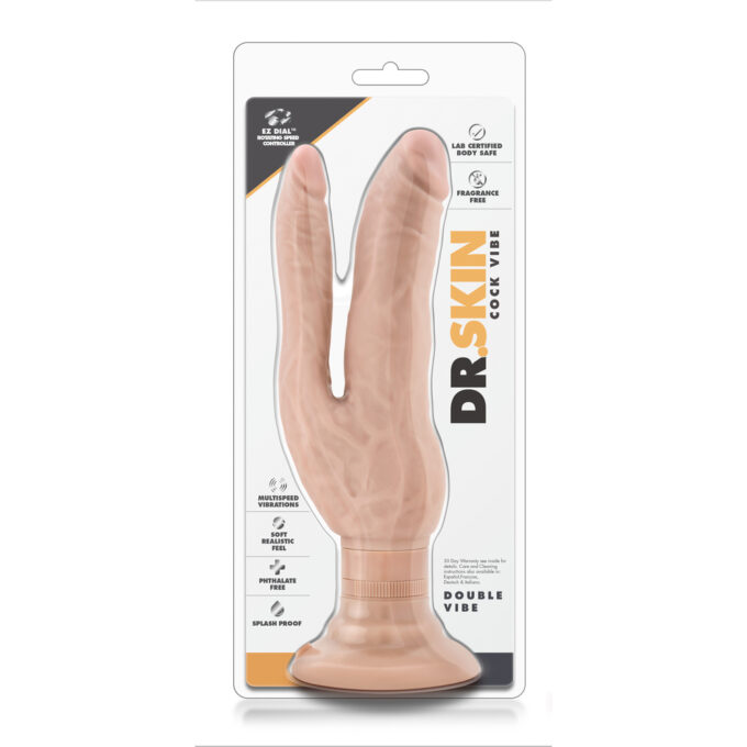 Dr. Skin 7 Inch Dual Penetrating Vibrating Dildo - Image 4
