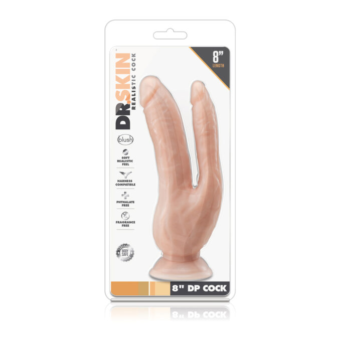 Dr. Skin Dual 8 Inch Dual Penetrating Dildo With Suction Cup - Image 4