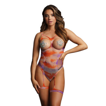 Le Desir Bliss Open Cup Strappy Teddy Tie Dye