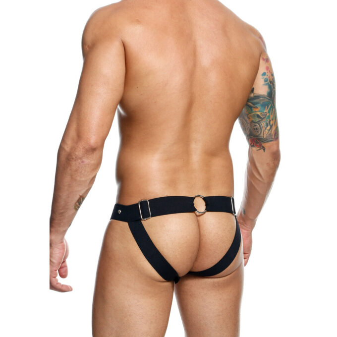 Male Basics Dungeon Peekaboo Jock Black - Image 2