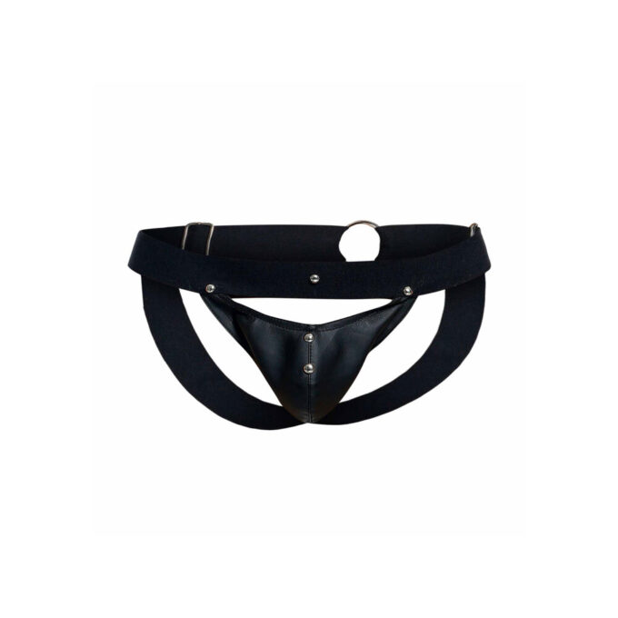 Male Basics Dungeon Peekaboo Jock Black - Image 3