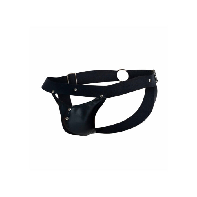 Male Basics Dungeon Peekaboo Jock Black - Image 4