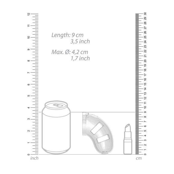 Man Cage 10 3.5 Inch Clear Chastity Cage With Anal Plug - Image 4