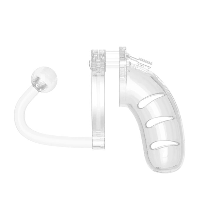 Man Cage 11 4.5 Inch Clear Chastity Cage With Anal Plug - Image 2