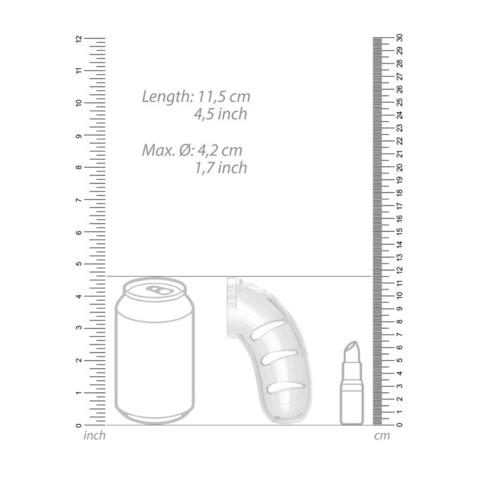 Man Cage 11 4.5 Inch Clear Chastity Cage With Anal Plug - Image 4
