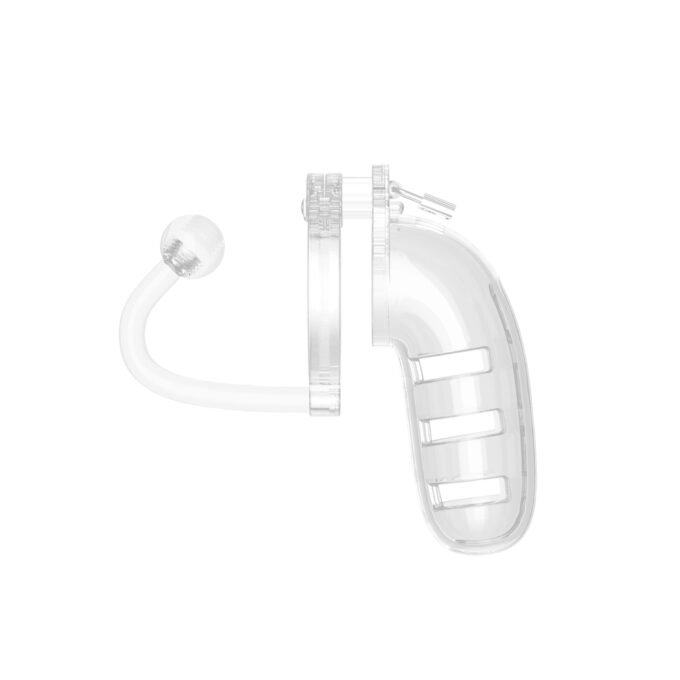 Man Cage 12 5.5 Inch Clear Chastity Cage With Anal Plug - Image 2