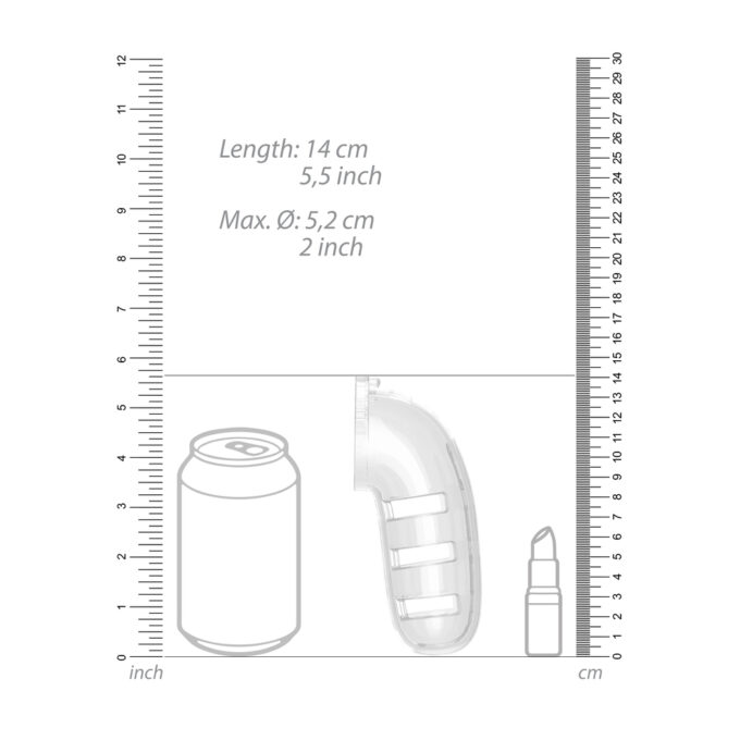 Man Cage 12 5.5 Inch Clear Chastity Cage With Anal Plug - Image 4