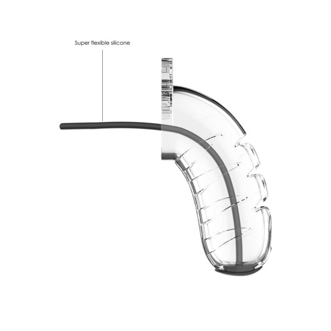 Man Cage 16 4.5 Inch Clear Chastity Cage With Urethal Sound - Image 2