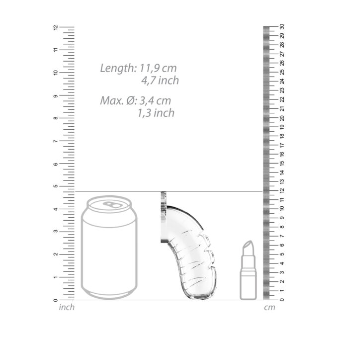 Man Cage 16 4.5 Inch Clear Chastity Cage With Urethal Sound - Image 4
