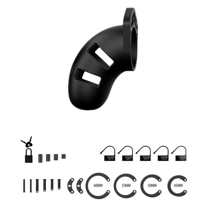 Man Cage 20 3.5 Inch Black Silicone Chastity Cage - Image 3