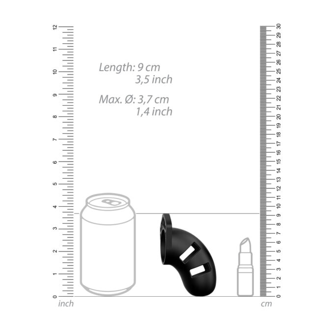 Man Cage 20 3.5 Inch Black Silicone Chastity Cage - Image 4