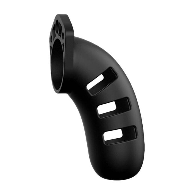 Man Cage 21 4.5 Inch Black Silicone Chastity Cage - Image 2