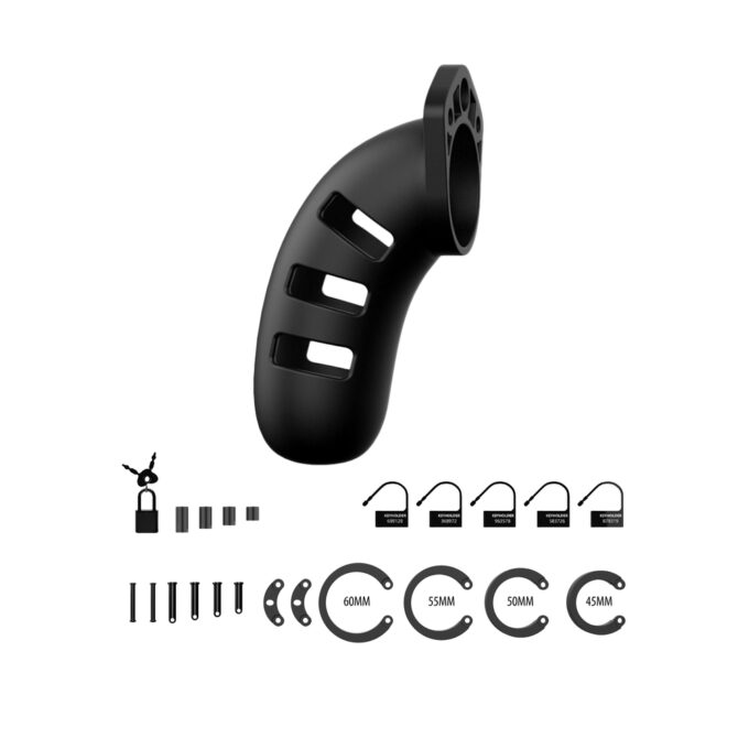 Man Cage 21 4.5 Inch Black Silicone Chastity Cage - Image 4