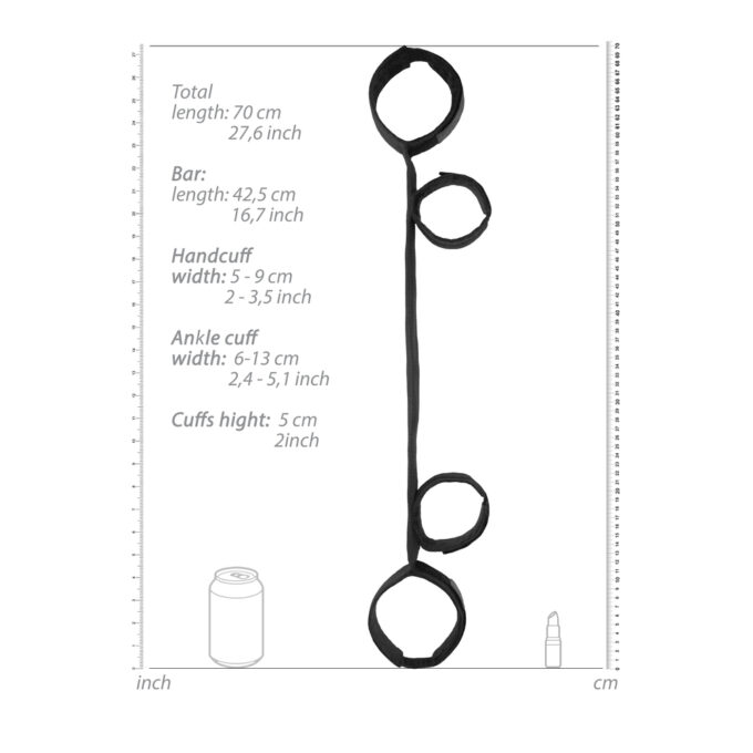 Ouch Spreader Bar With Hand And Ankle Cuffs - Image 3