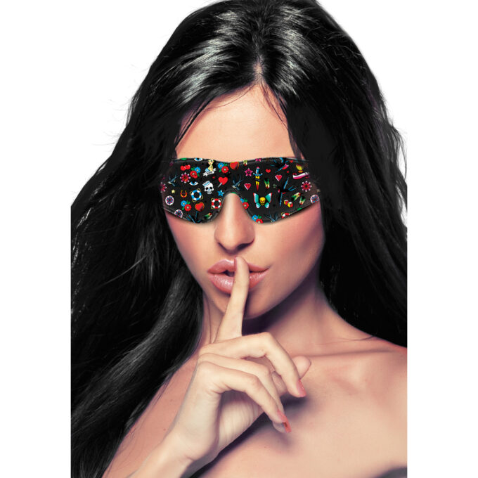 Ouch Old School Tattoo Printed Eye Mask - Image 3