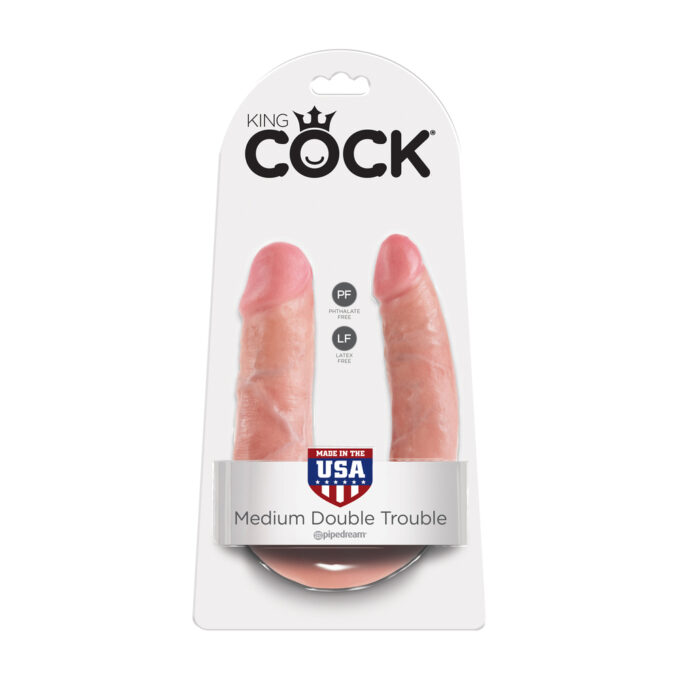 King Cock Medium Double Trouble Flesh Dildo - Image 4