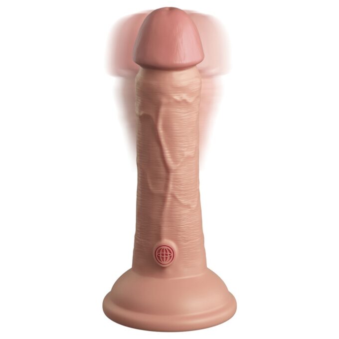 King Cock Elite 6 Inch Dual Density Vibrating Cock Flesh Pink - Image 2