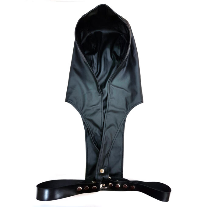 Rouge Leather Harness with Faux Leather Hoodie - Image 2