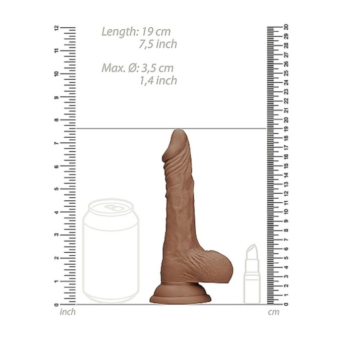 RealRock 7 Inch Dong With Testicles Flesh Tan - Image 4