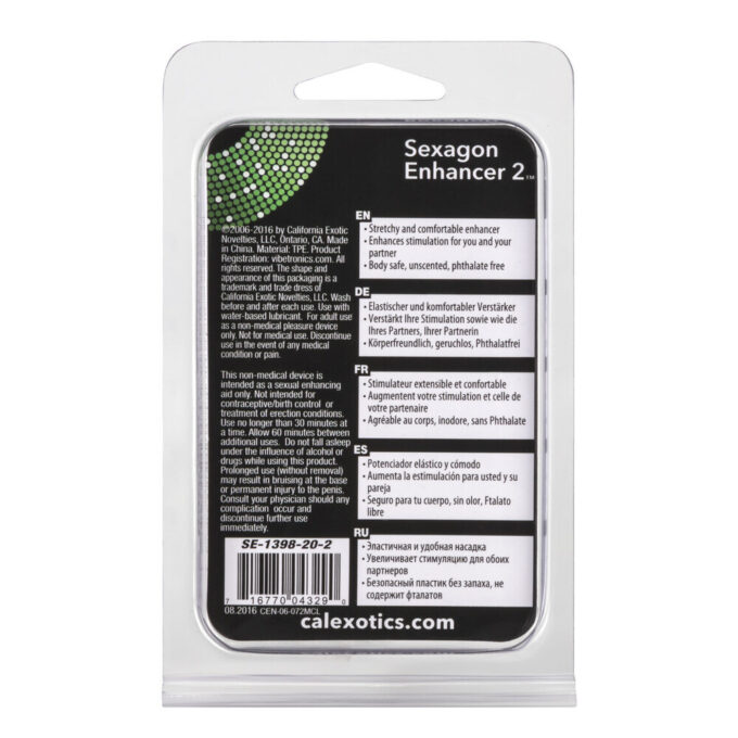 Sexagon Enhancer 2 Clear Cock Ring - Image 4