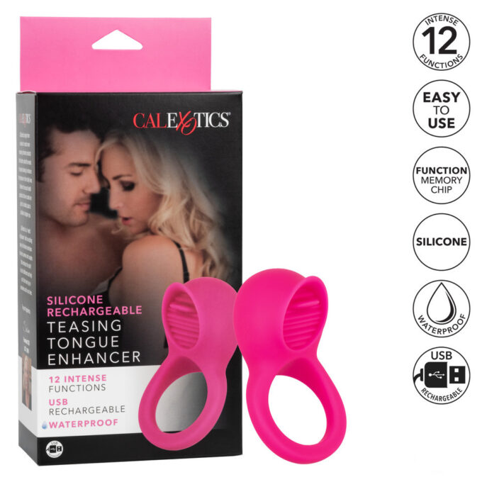 Rechargeable Teasing Tongue Enhancer Cock Ring - Image 4