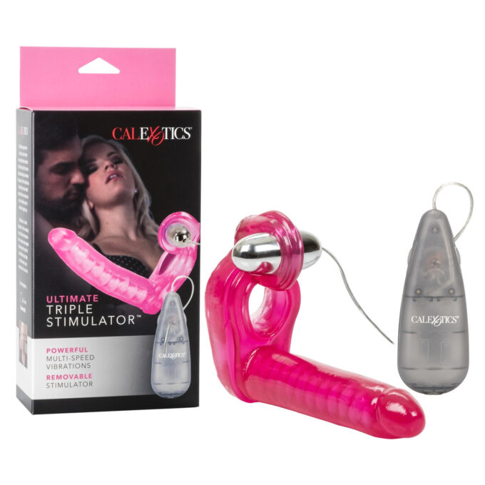 Ultimate Triple Stimulator Vibrating Cock Ring With Dong - Image 4