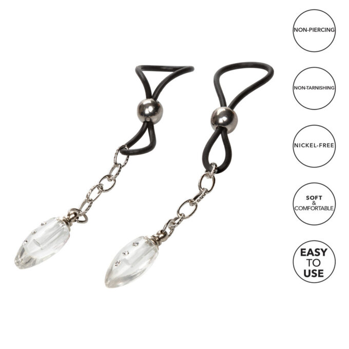 Nipple Play Non Piercing Nipple Jewellery Crystal Teardrop - Image 3