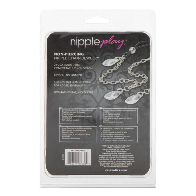 Nipple Play Non Piercing Nipple Chain Jewellery Crystal - Image 3