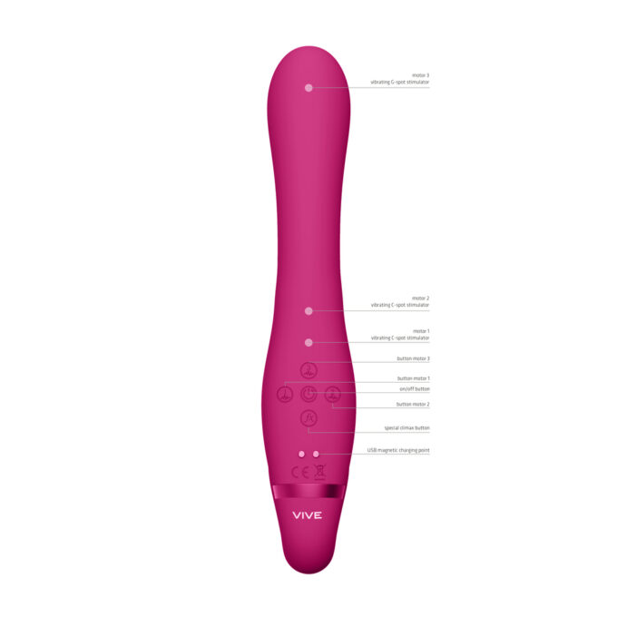 Vive Suki Triple Action Strapless Strap On Vibrator Pink - Image 2